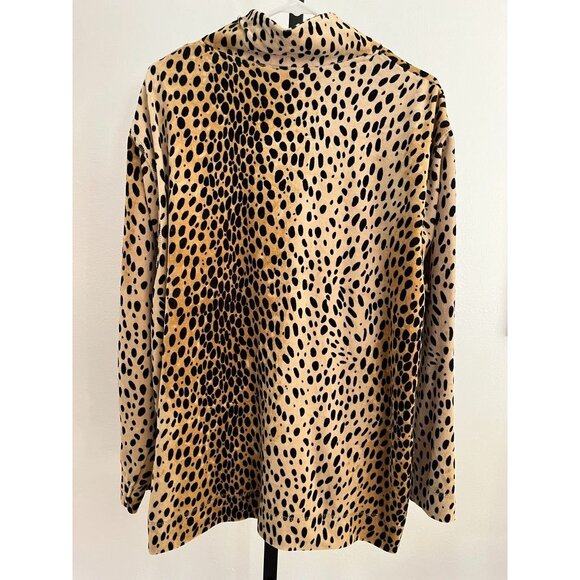 EUC Jane Ashley Womens Velour Leopard Print Jacket - Picture 2 of 7
